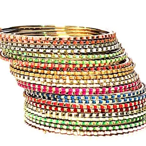 Swara Creations Metal Bangles Set in Multicolor(Mint color) for Women & Girls (24Pcs)