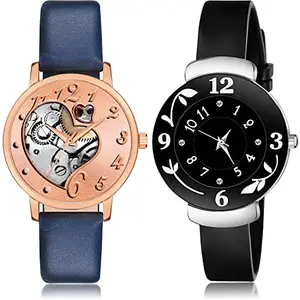 NIKOLA Traditional Analog Rose Gold and Black Color Dial Women Watch - GM372-G24 (Pack of 2)