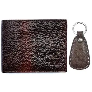 Tanned Hides - Genuine Leather Designer Wallet with Attrective Leather Keychain - Export Quality - Special Price ONLY On Amazon
