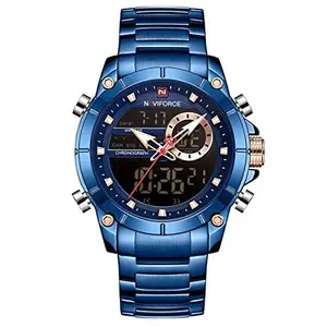 NAVIFORCE NF-9163 Analogue - Digital Men's Watch(Blue Dial Blue Colored Strap)-NF-9163