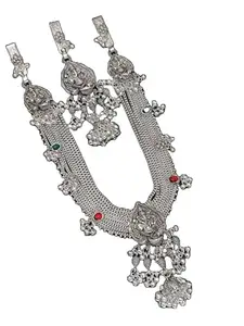 Traditional Oxidized Kandora & Juda Combo Set – Ganesha Design with Colored Accents