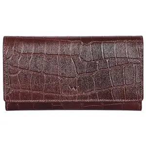 Wilodea Women Casual, Travel Brown Genuine Leather RFID Wallet (6 Card Slots)