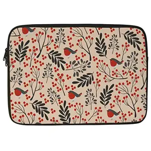 Crazyify Beautiful Leaf Printed Laptop Sleeve/Laptop Case Cover/Laptop Bag (11-15.6 inch) with Shockproof & Waterproof Linen On All Inner Sides | MacBook/Laptop Sleeve for Men & Women