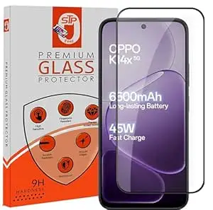 STP FEEL Premium Tempered Glass Screen Protector Guard Compatible For Oppo K14X 5G (6.75 Inch, Pack of 1) | Edge to Edge Coverage With Easy to installation kit for Smartphone