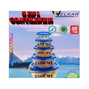 Kitchen Container |250+450+800+1400+2500 ml| Stackable Refrigerator Organizer for Fresh Food Storage | BPA-Free Kitchen Solution Transparent food storage Stackable frid|design - 474for home