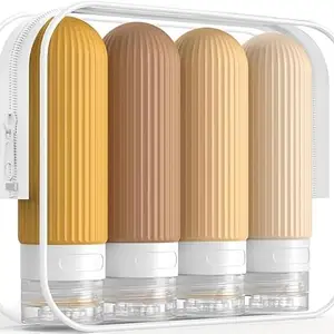 VIDORA Travel Bottles Kit for Toiletries Organizer BPA Free 90ml Silicone Size Containers Portable Split Bottle Accessories for Conditioner Shampoo Lotion