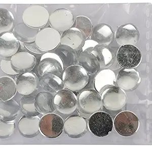 AM Round Kundan Stones Pastable for Jewellery Decoration & Crafts !! Pack of 400 Stones 8mm - Silver