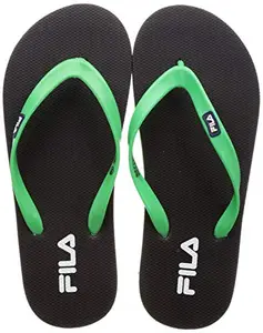 Fila Men Hume Black/Green Slippers-6 Kids UK (11008227)