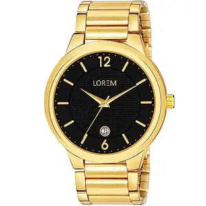 LOREM Black Date Function Casual Analog Watch for Men LR135-UF