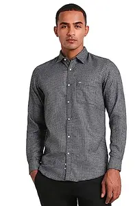 Peter England Men's Slim Fit Shirt (PCSFSSLP729286_Grey