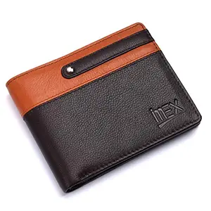 iMex Stylish Genuine Leather Wallet for Men (Brown & Tan)