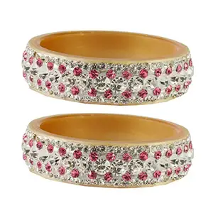 MAYA FASHION Cream Stone Acrylic Bangle Elegant Extra Large Size Bangle | Perfect Fit for Plus Size banglesTrendy and Comfortable Fit for woman and girls | (Sku-ban1859)