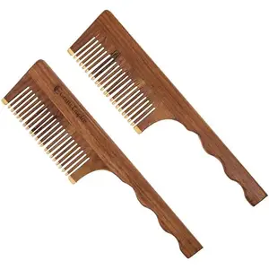 CRAFTS EMPIRE Wavy Handel comb (Sheesham) for hair growth and healthier scalp | An ideal wooden comb for women| Everyday styling and hair care routine