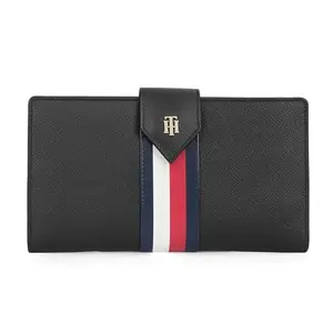 Tommy Hilfiger Daniella Women Leather Bifold Wallet Handbag - Black