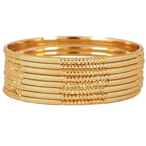Generic M.R.S. CREATION Latest One Gram Gold Plated Set of 8 Traditional Bangles for Women and Girls (2/8)