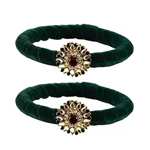 MAYA FASHION Green Stone Brass Bangle With Very Extra Large Size Elegant Extra Large Size Bangle | Perfect Fit for Plus Size banglesTrendy and Comfortable Fit for woman and girls | (Sku-ban2020)