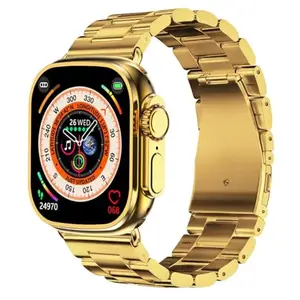 Bawa Enterprises Golden Ultra Max Bluetooth Calling Smartwatch, Wireless Charging, Multiple Watch Faces, Smart Watch for Men with Golden Strap (Golden)