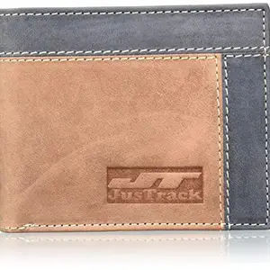 Justrack Men Brown, Blue Genuine Leather Wallet (6 Card Slots) (LWM00169-JT_4)