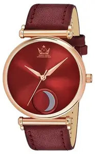 Men's Daniel Jubile Leather Red Strap with Red Dial Analog Watch (Red)