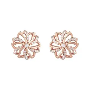 Kushal's Fashion Jewellery White Rose Gold Plated Casual Zircon Earring - 411085