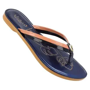 WALKAROO WL7051 Womens Fashion Sandals For Casual Wear and Regular use - Blue Peach
