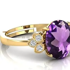 MBVGEMS amethyst ring 6.25 Carat Handcrafted Finger Ring With Beautifull Stone katela/jamuniya ring Gold Plated unisex