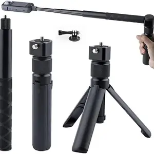 SHOPEE Bullet Time Bundle Handle Tripod Rotating Grip with Invisible Selfie Stick Compatible with Insta360 ONE X4, X3, X2, X, Insta360 ONE R, RS, Insta 360 Camera 1/4