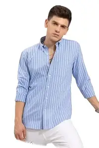 Mahima Ethnic Centre's Men’s Striped Casual Shirt Regular Fit Long Sleeve Cotton Blend