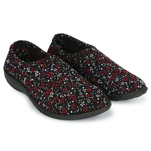 Air - Aqua Airaqua Womens Slip On Walking Shoes for Daily Use/Lightweight Running Trainers/Comfortable Winter Bellies/Gym Training Casual Sports Footwear for Girls(Print_5_6) Black