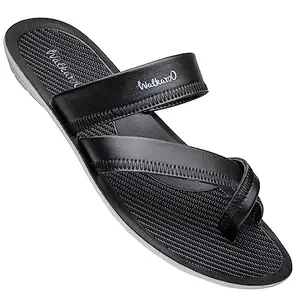 WALKAROO Men's Black Flat Sandal (WG5340), 9 UK