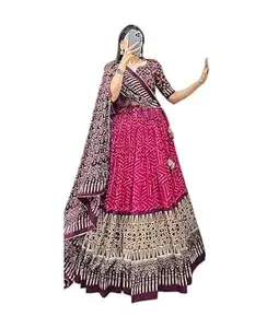 Women's Lehenga Choli | Tussar Silk With Patola Print With Foil Work For Women Solid Patola Print And Foil Work Lehenga choli