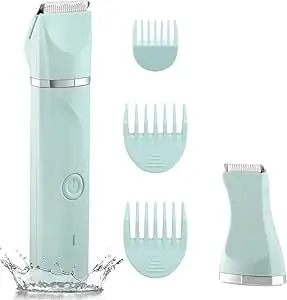 AREYZIN Waterproof Bikini Trimmer Women Electric Razor for Pubic Hair Women's Foil Shaver Rechargeable Shaver Removal with Snap-in Ceramic Blades IP7X Washable Head,Wet and Dry Use,Green price in India.