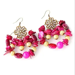 YouBella Fashion Jewellery Bohemian Earrings for Girls and Women (Pink)