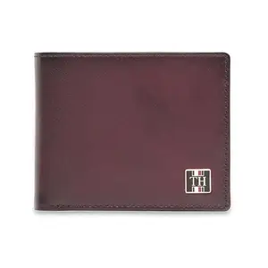 Tommy Hilfiger Men Leather Global Coin Wallet - Wine, (Tobermory) No. of Card Slot : 4