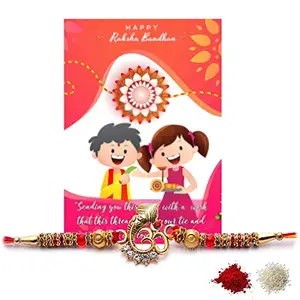 To The Nines Rakhi/Band for Beloved Brother with Tilak Material & Greeting Card