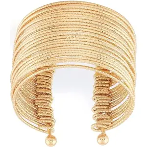 RBLISS CG Oxidised Premium Metal Bangles Cuff Bracelet | Bangle for Women and Girls | Adjustable | Gold