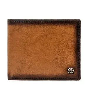 eske Tris - Slim RFID Protected Bifold with Coin Pocket & ID Slot - Genuine Leather Card & Cash Holder - 6 Card Slots, Note Compartments, Slip Pockets - Compact & Stylish (Britishtan Hand-Stitched)