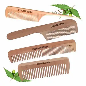 C I BLACK BOOM Combo4, a organic green neem wooden combs. This quartet, featuring the C03- C04 Fine Tooth Dressing Round Pointed Handle, C05 Wide Tooth and C06 Dual Fine and Wide Tooth Comb,? Pure Neem Essence ? Gentle & Stylish ? Nourishes Scalp ? Eco-Friendly Beauty ? For Men & Women: