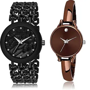 NEUTRON Exclusive Analog Black and Brown Color Dial Women Watch - G568-G467 (Pack of 2)