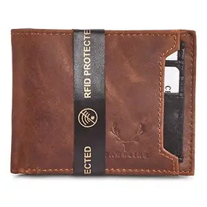 Fawnlink Men Brown Casual Formal Genuine Leather RFID Wallet