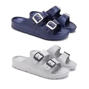 Men's Rover Lightweight Comfortable| Slides|Clogs| Sandals with Adjustable Back Strap for Men Combo(AE)-3116-3114-10 Black(Combo(AE)-3116-3114-10_BZ)