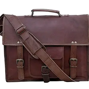 ZNT Leather Laptop Messenger Office Bag by Znt Bags (Royal Brown)