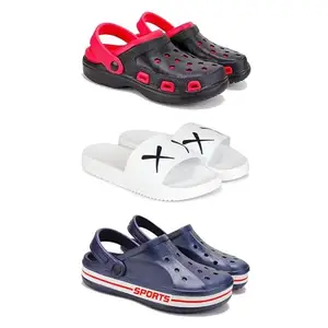 DRACKFOOT-Lightweight Classic Clogs || Sandals with Slider Adjustable Back Strap for Men-Combo(3)-3017-3029-3069-7 Blue