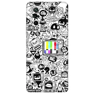 GADGET GEAR Gadget Gear Vinyl Skin Back Sticker Customised TV Doodle (6) Mobile Skin (Not a Cover) Compatible with Xiaomi Redmi Note 10 Pro (Only Back Panel Coverage)