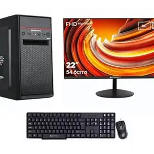 Assembled PC Desktop Complete Set, Core i5, 16GB RAM, 512GB SSD, 22-inch Monitor, RGB Gaming Mouse, Keyboard