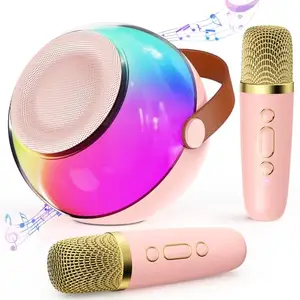 JYX Mini Karaoke Machine for Kids Adults, Portable Bluetooth Speaker with 2 Wireless Microphones, Karaoke Toys for Family Party, Birthday Gifts for Girls Ages 4, 5, 6, 7, 8, 9, 10, 12+, Toddler, Teens