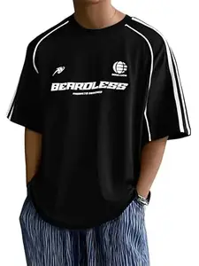 Imsa Moda Printed Men’s Polycotton Relax Fit Round Neck T-Shirt | Half Sleeve Solid Casual & Gym Wear Comfortable Regular T-Shirt