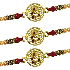 Partunay Set Of 3 Unique Ganeshji Rakhi Set For Brother Bhaiya Bhai Rakhi Gift For Brother