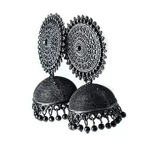 Traditional Jhumki Earrings for Women | black