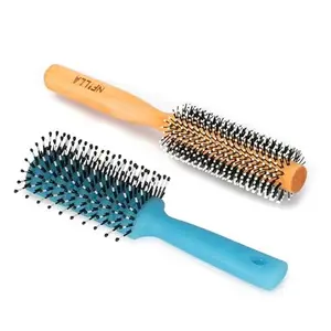Nfilla Wooden Round Hair Brush | Men and Women | For Adding Curls, Volume, Waves, Quick Blowout, Straightening, Curling, Drying, Volumizing Hairs & Scalp Massage | Hair Roller Brush for Hair Styling 4
